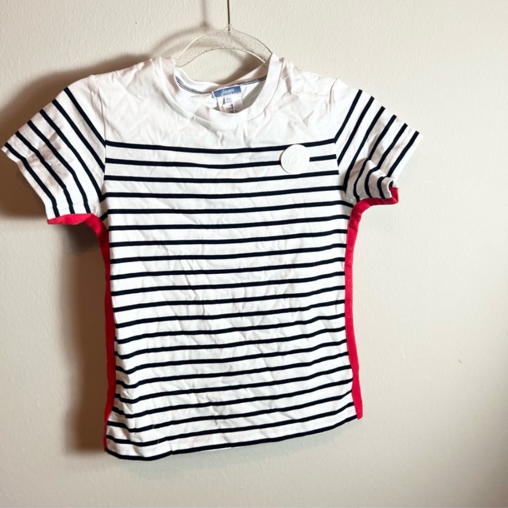 Jacadi paris stripe tee boys white size 10 new